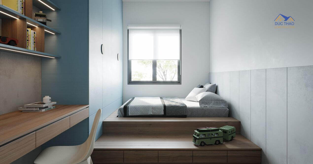 Phòng ngủ cho trẻ sử dụng màu sắc tươi sáng và tối ưu không gian