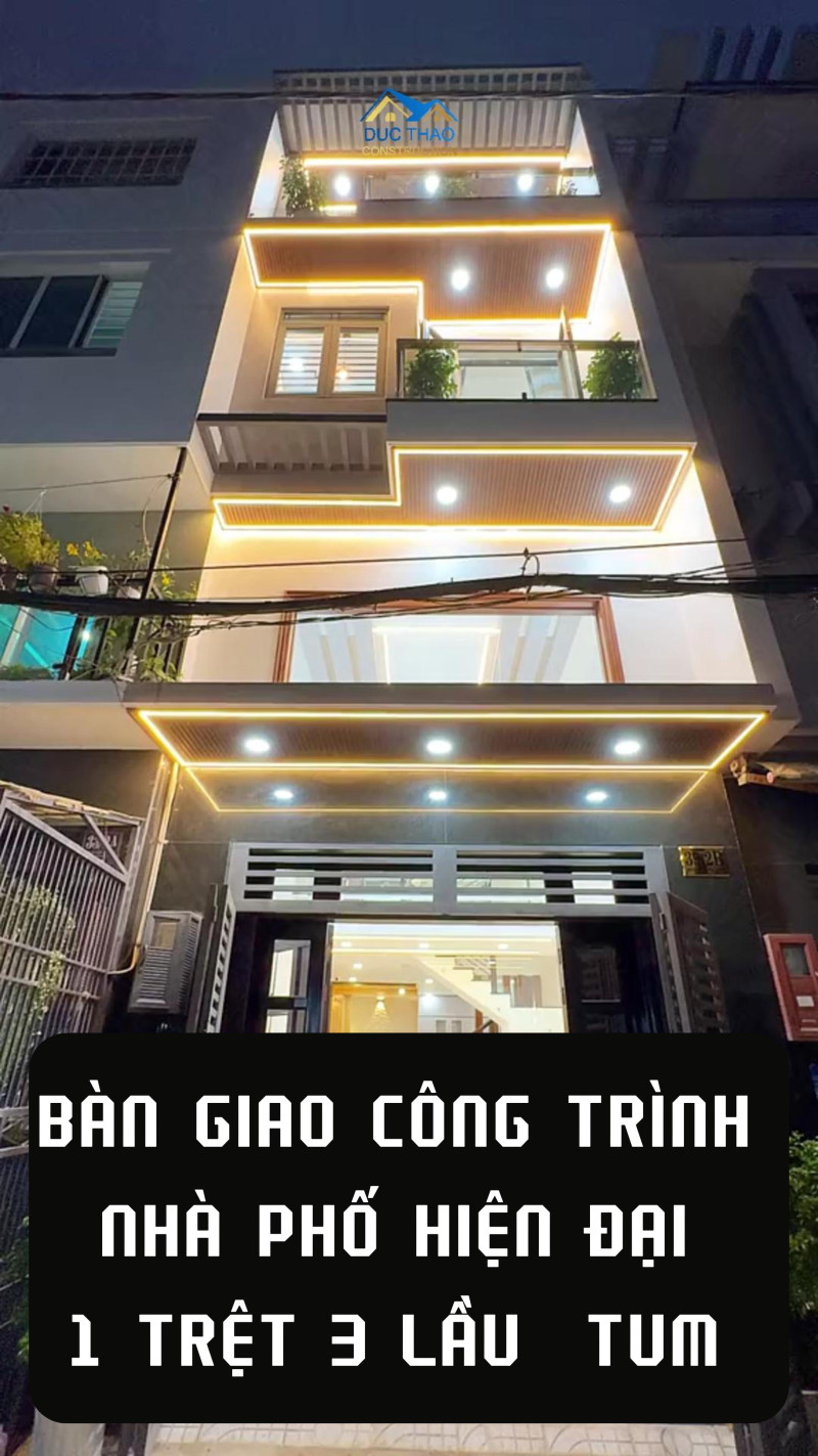 Bàn Giao Công Trình Nhà Phố 4 Tầng - Xây Nhà Trọn Gói - Nhà Đẹp Đức Thảo