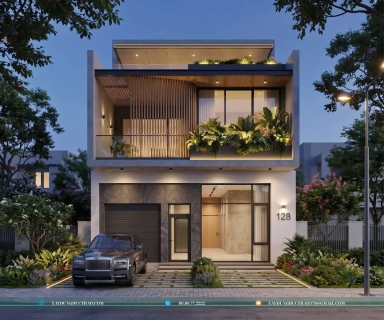 Mẫu nhà phố 2 tầng 5x20m tham khảo cho Long An