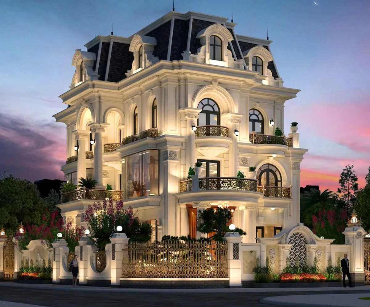Xây nhà phần thô biệt thự mái Mansard - Đức Thảo