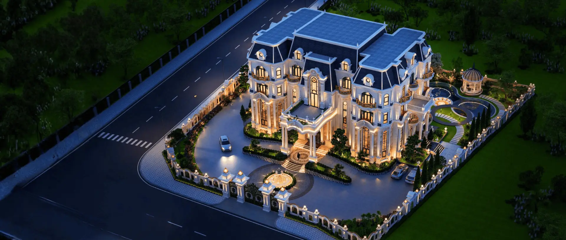 Biệt thự tân cổ điển Đức Thảo thi công