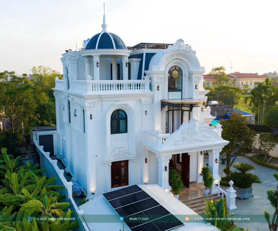 Công trình biệt thự 3 tầng mái mansard sang trọng