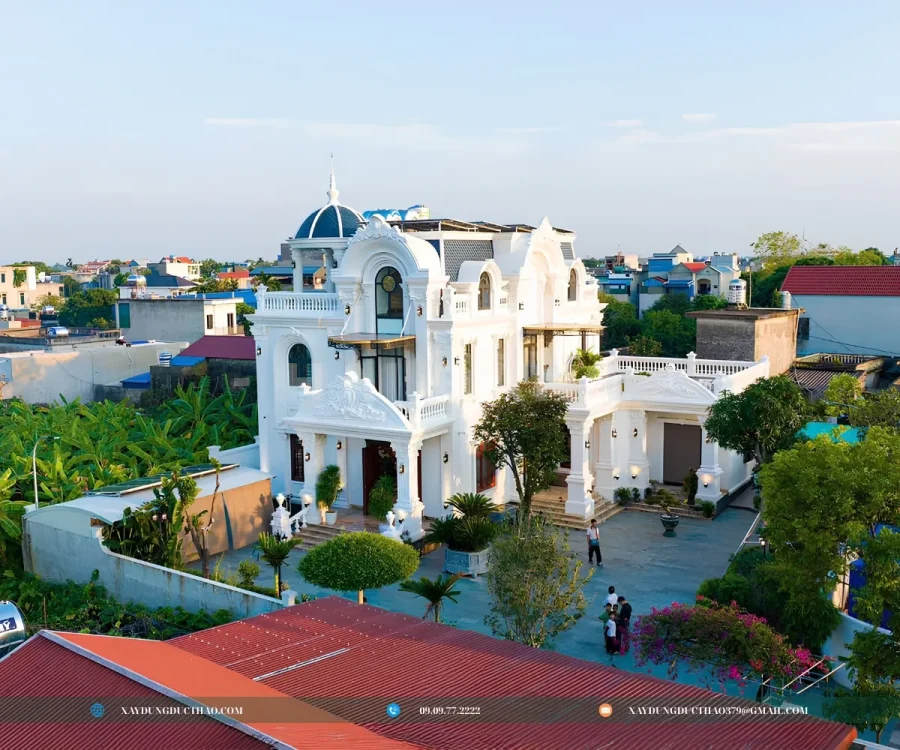 Công trình biệt thự 3 tầng mái mansard đẹp sang trọng đẳng cấp