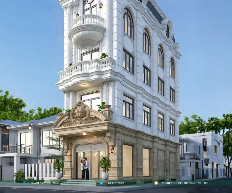 Kiến trúc nhà ống tân cổ điển 5 tầng nổi bật giữa khu phố đô thị